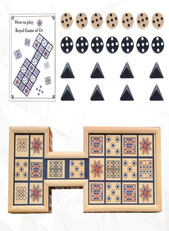 WodGod Wooden Royal Game of UR,Ancient Strategy Board Game for 2 Players,Beautifully Designed Board with Storage Drawers,Over 4500 Years Old (Orange) - Image 3